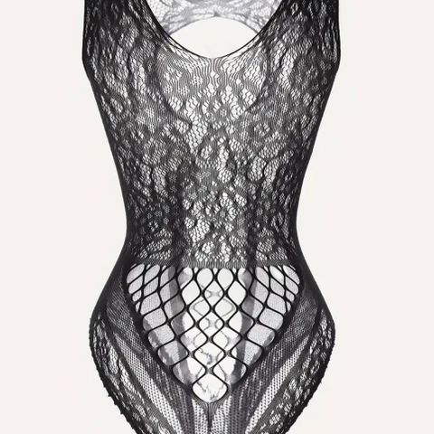 Jacquard Fishnet Teddy (10)