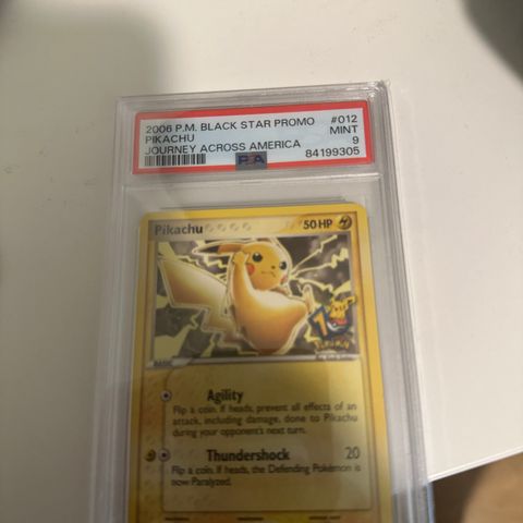 Pikachu psa 9 JOURNEY ACROSS AMERICA BLACK STAR PROMO SJELDEN!!! Pokemon