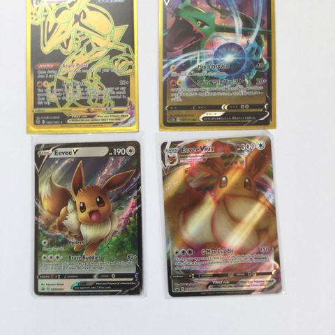 Pokemon kort evee and rayquaza bundle