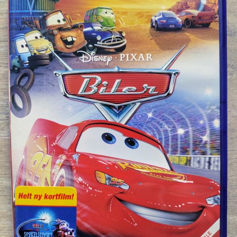 Dvd barnefilm. Biler. Disney Pixar. Norsk tale og tekst.