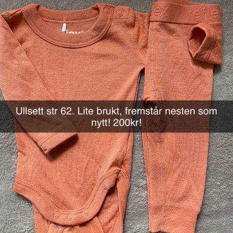 Ullsett str 62 gutt jente ull ullpakke ullklær ulltøy reflex