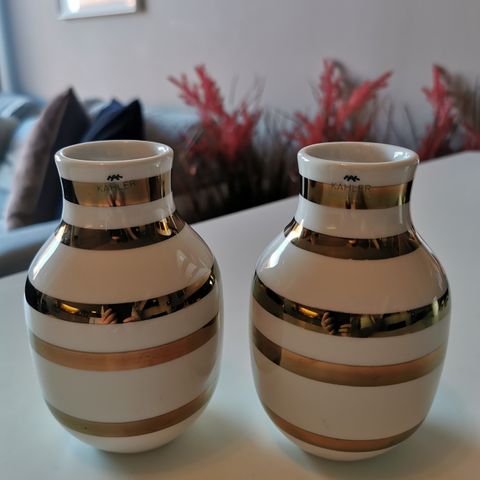 2 stk Kahler vase i gull 13 cm. Pr stk 500,-