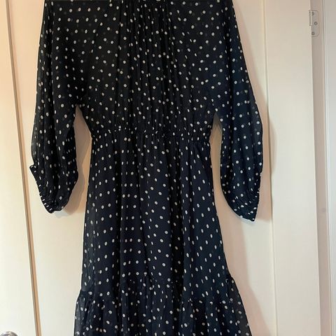 byTiMo Blue Polka-Dot kjole i chiffon str M