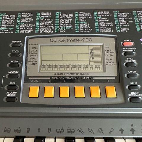 Vintage Concertmate 990 keyboard med stativ