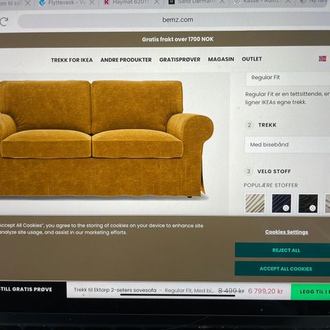 Sofa trekk til Ikea  Ektorp 2 seter sovesofa