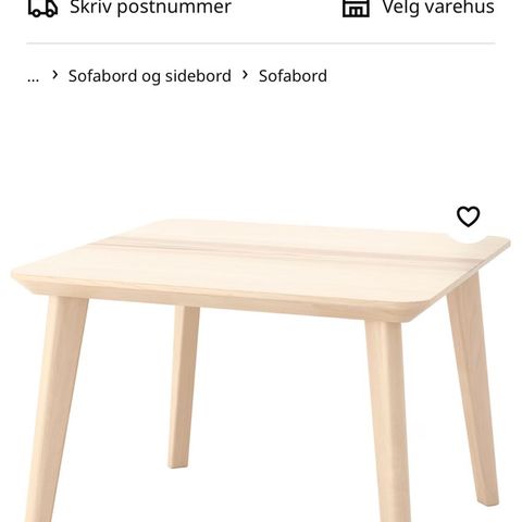 Sofabord; merke lisabo fra IKEA