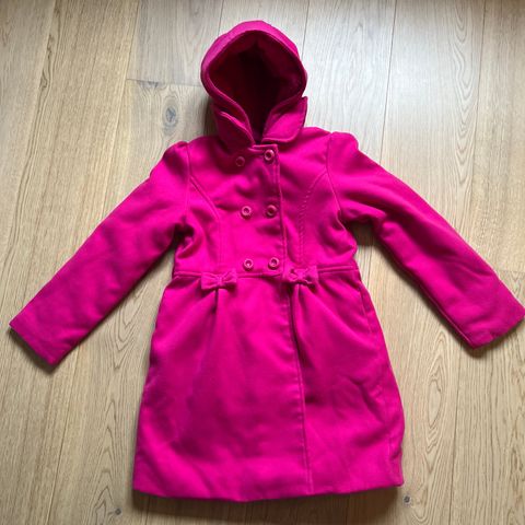 Rosa Fleece Frakk Str 9år (Lue kan tas av)/ Barneklær