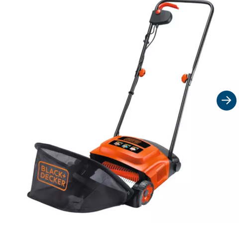 Black + Decker Mosefjerner 600w 30cm gd300 30l oppsamlingsbag metallgrener