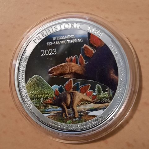 1 oz 2023 Prehistoric Life - Stegosaurus Color