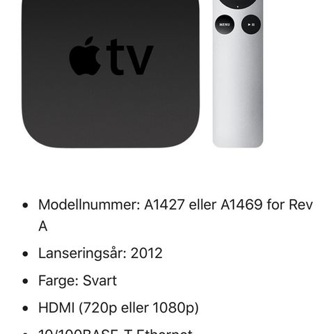 Apple tv 3. generasjon