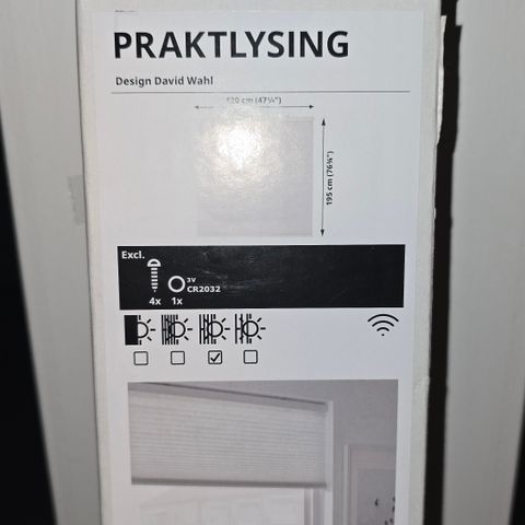 IKEA PRAKTLYSING smart plissegardin 120cm