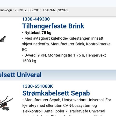 Komplett Avtagbart tilhengerfeste for Saab 9-3.