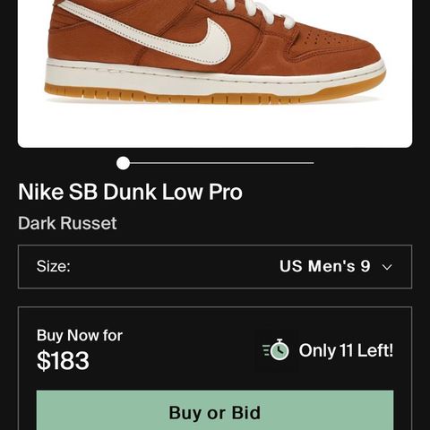 Nike sb dunk dark russet 42,5