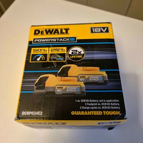 Dewalt Batteri DCBP034E2 Powerstack 18V 1.7Ah 2 stk