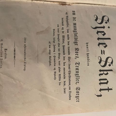 Gammel bok sjele skat fra 1889