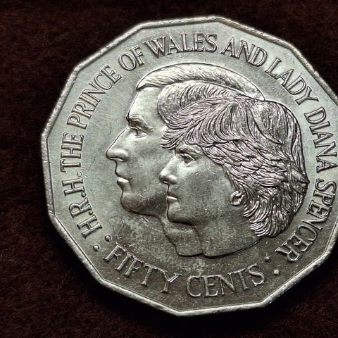 AUSTRALIA 50 CENT 1981: BRYLLUPET CHARLES & DIANA 1981