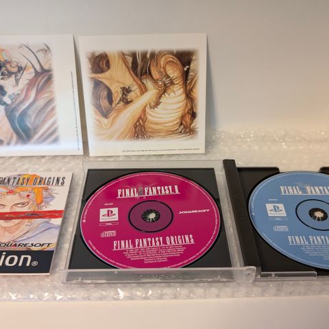 Final Fantasy Origins, Playstation 1,  2 disk, PAL m/manual og 2 art cards