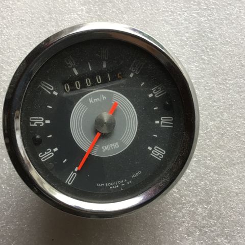 Smith’s speedometer for drev bak m/ 18toms hjul. Norton, BSA, Triumph