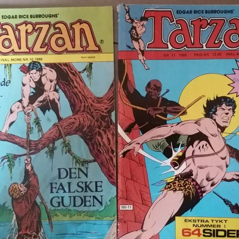 Tarzan Nr. 10 1986 og Nr.11 1988 Selges for kr.10 pr stk