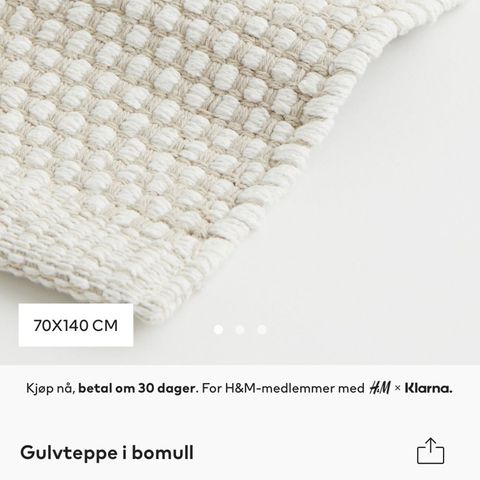 Gulvteppe fra H&M