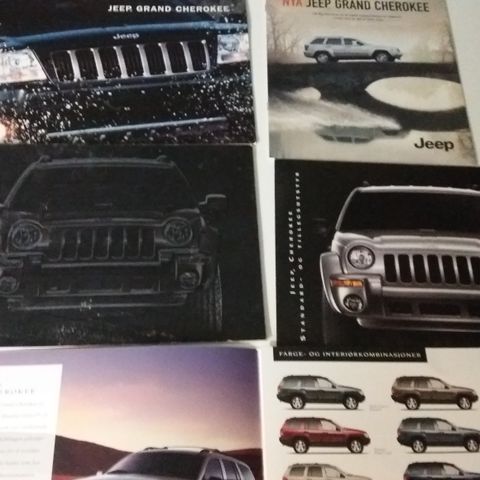 5stk JEEP CHEROKEE brosjyrer selges samlet.