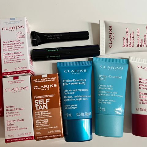 Clarins, 10 stk som bildet