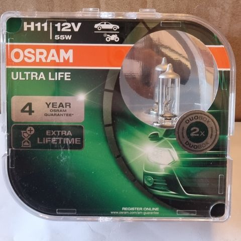 Osram Pæresett H11 Ultra Life 55W 12V