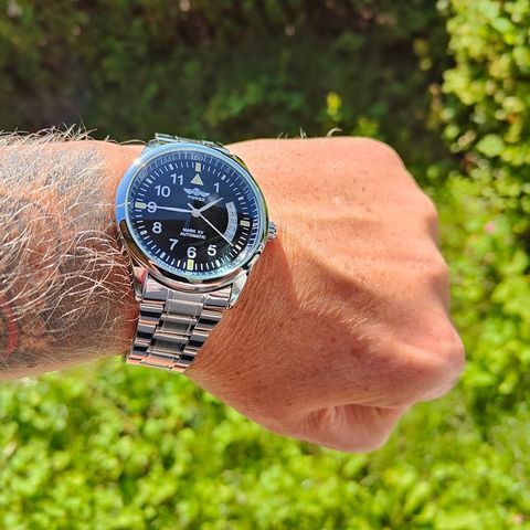 Winner Mark XV 41mm Automatic Langexin LD57 med skinnrem og stållenke