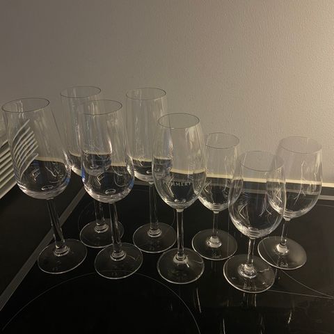 Vinglass diverse champagneglass