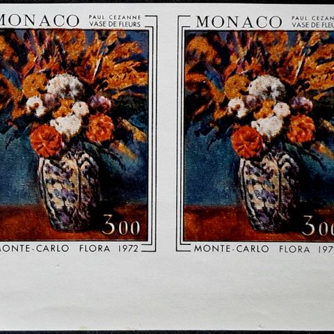 Monaco 1972 uperf blomster Monte Carlo Flora 2 margin frimerker verdi kr. 1200,-