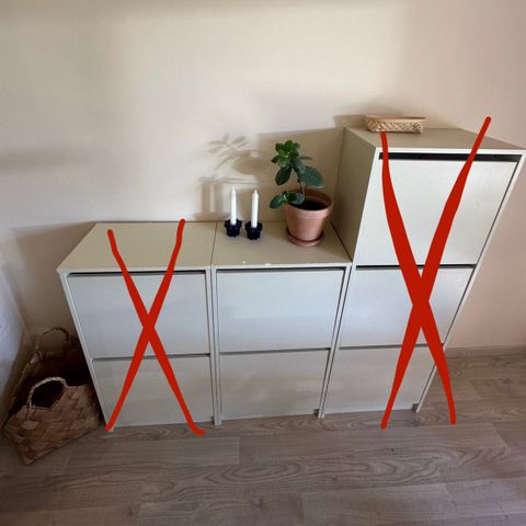 IKEA BISSA skoskap x3, malte