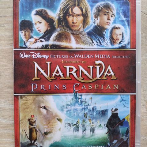 Dvd familiefilm. Legenden om Narnia. Prins Caspian. Norsk tale og tekst.