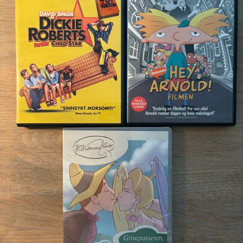 3 DVD’er billig tilsalgs (en er uåpnet)