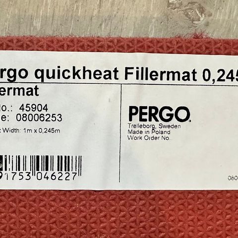 Pergo quickheat fillermat 0,245 kvm. - Veria