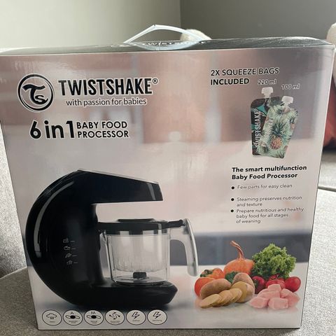 NY twistshake foodprosessor + 2 flasker