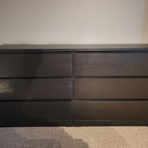 Malm kommode, 6 skuffer,