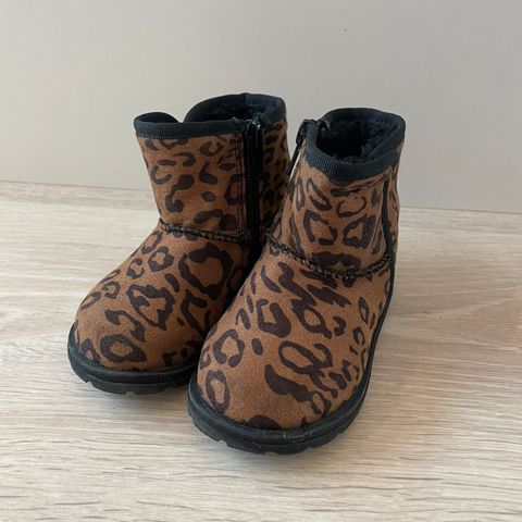 Leopard boots med fôr