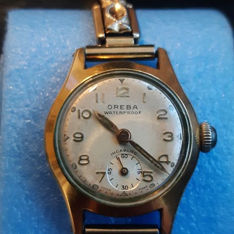 Swiss Made Oreba waterproof incabloc 15 jewels fra 1953(?).