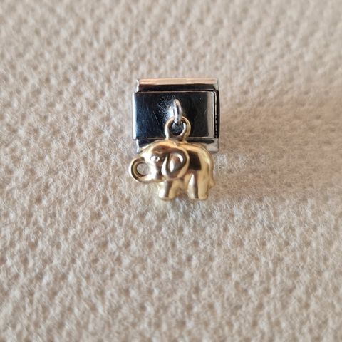 Hengende ledd charms, elefant til Nomination/Firenze armbånd fra 90 tallet