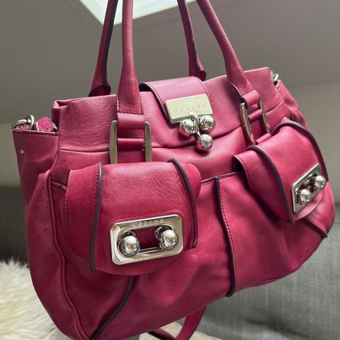 Céline veske medium hobo bag, rosa skinn