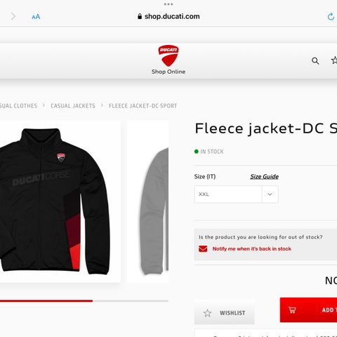 DUCATI Fleece jakke DC Sport