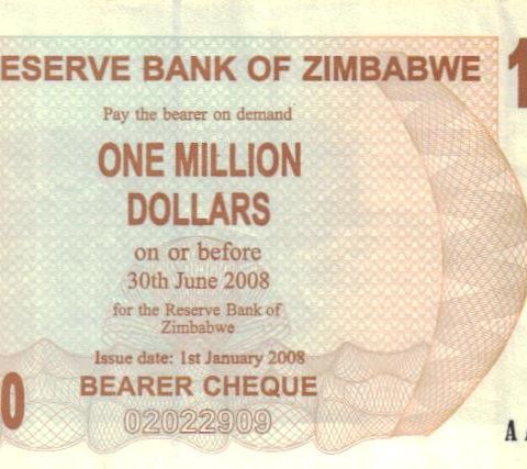 En pent brukt 1000000 Dollars seddel fra Zimbabwe - 1124