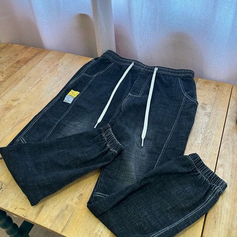 Svart bomullsblanding Jeans, Str. L - Som Nye