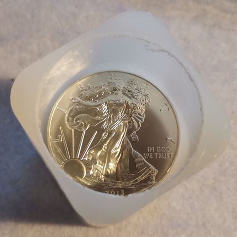 16 stk 2013, American Silver Eagle, Walking Liberty 1 oz, 999 sølv.