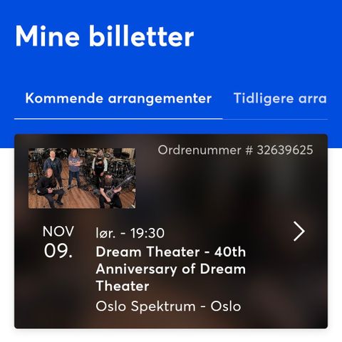 1 bilett til Dream Theater