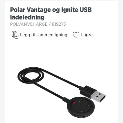 Lader til polar vantage og ignite