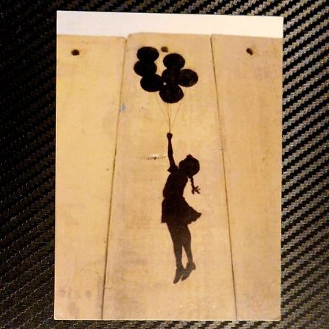 Banksy Baloon Girl, m/frimerke og stempel fra Palestina❤️