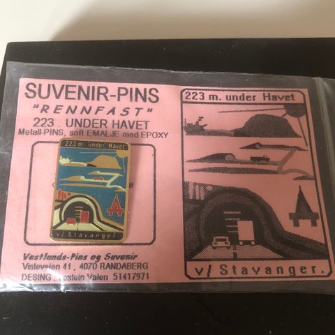 Suvenir Pin, Rennfast 223 Under Havet, V/Stavanger!