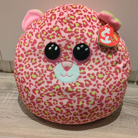 Ty-squish-a-Boos-pink-leopard-LAINEY. 22cm