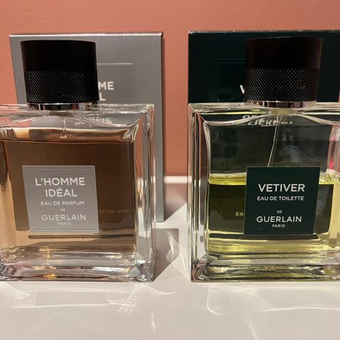 Parfymeprøver av Guerlain L’Homme Ideal EDP  og Vetiver EDT